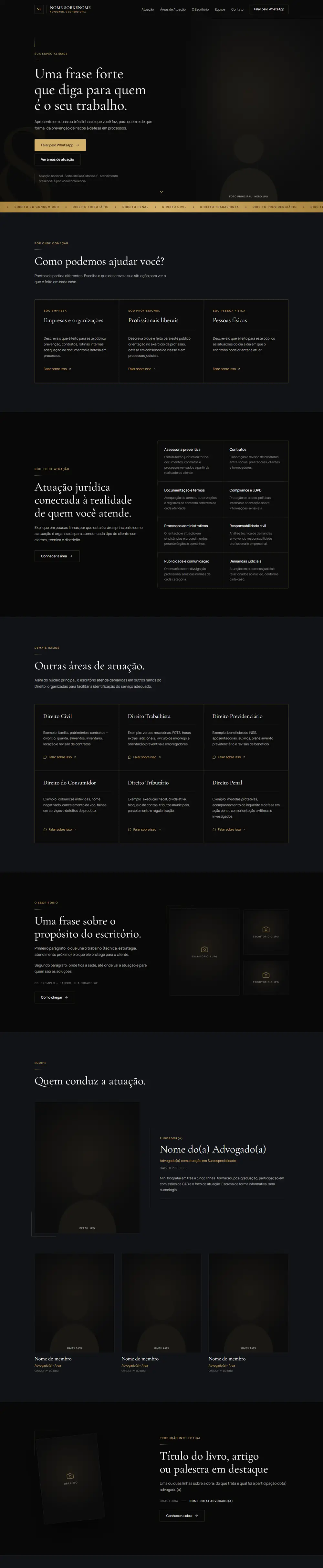 Modelo de site para advocacia