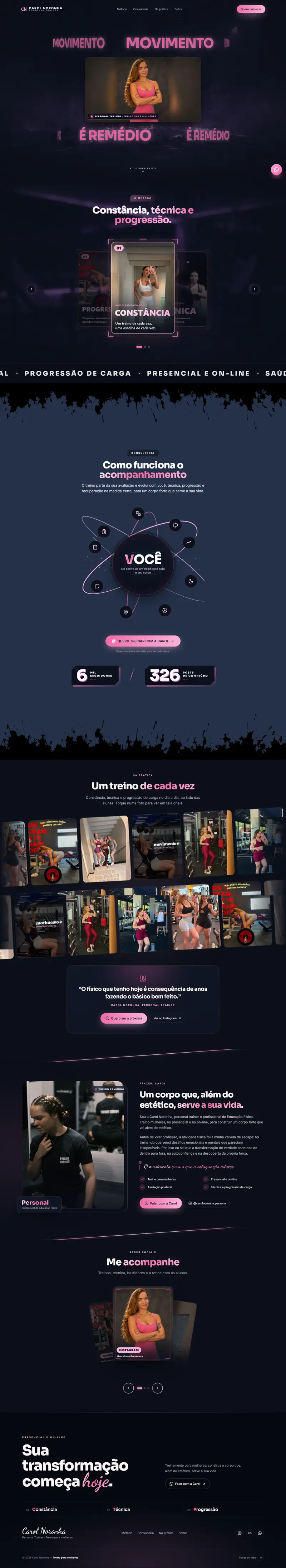 Site da personal Carol Noronha