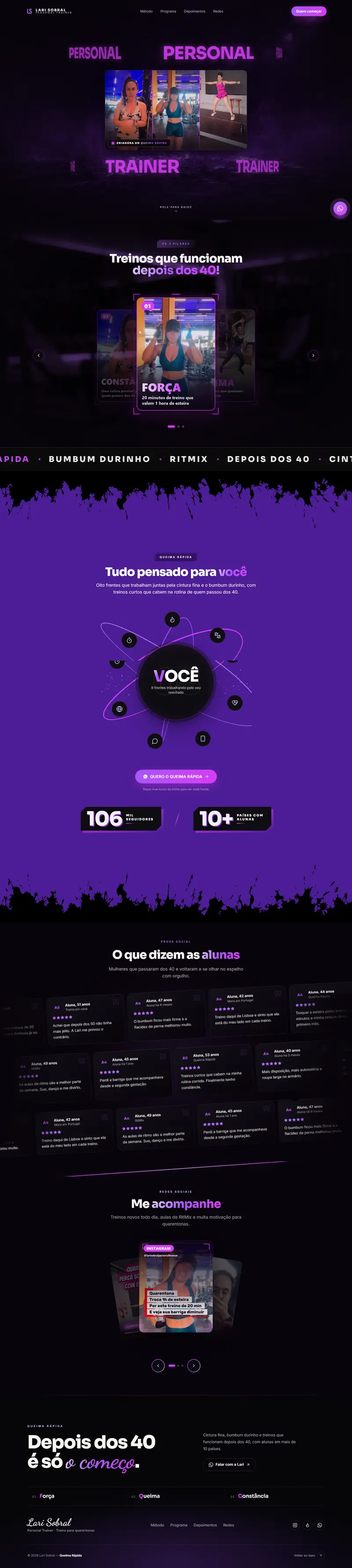 Site da personal Lari Sobral