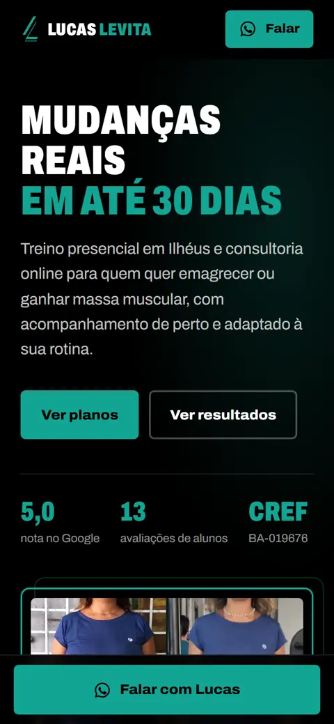 Site do Lucas Levita no celular