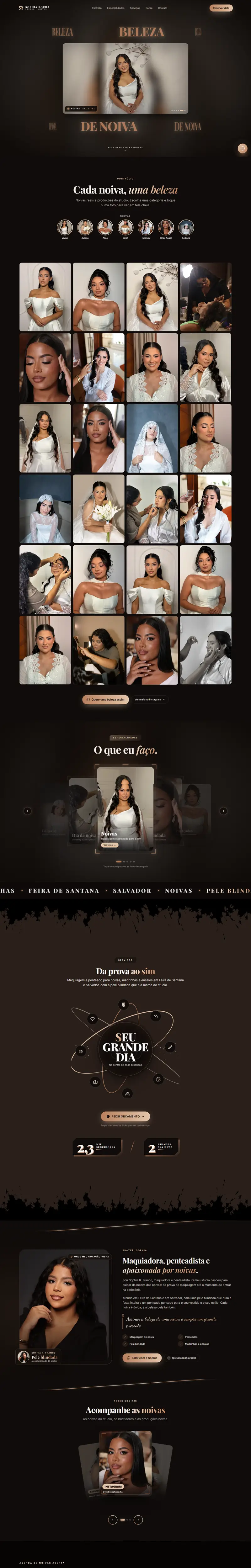 Site da maquiadora Sophia Rocha