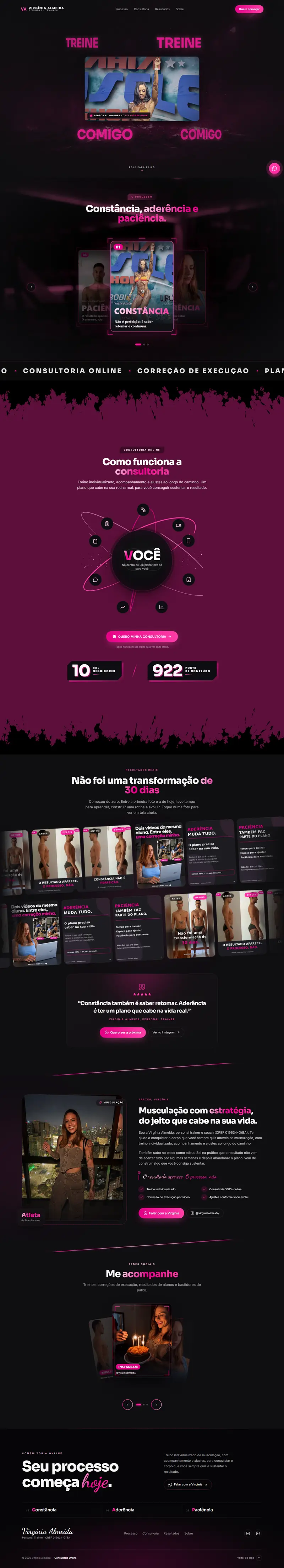 Site da personal Virgínia Almeida